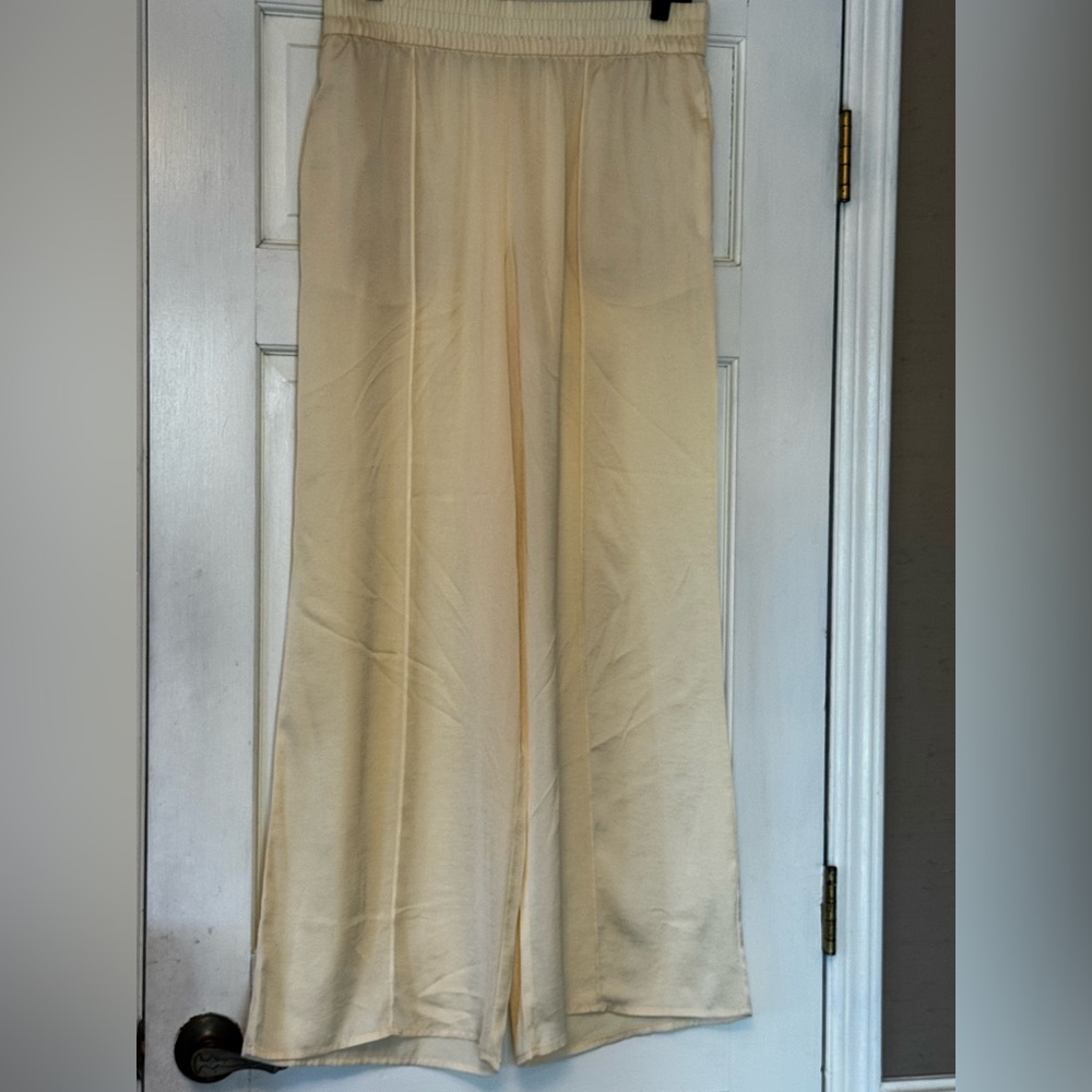 Worthington Wide Leg Pants Yellow Cream